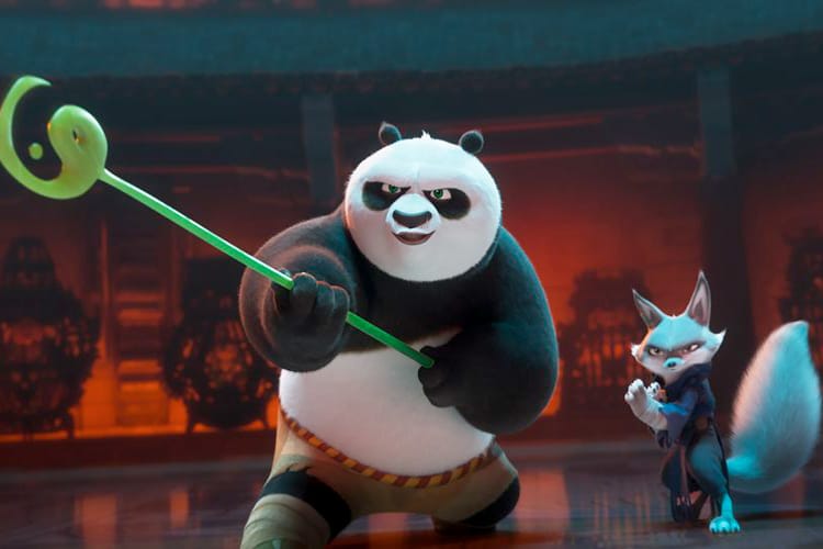 Po and Fox in Kung Fu Panda 4